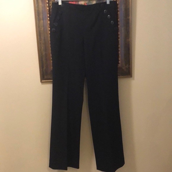 Etcetera Button detail faux pocket wide leg, riding trim, side zipper pants - Picture 2 of 11